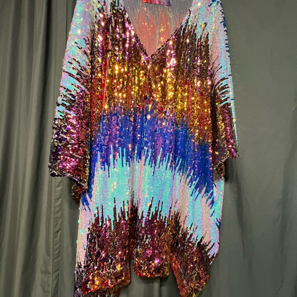 Sequin Multicolor V-Neck Women's dress